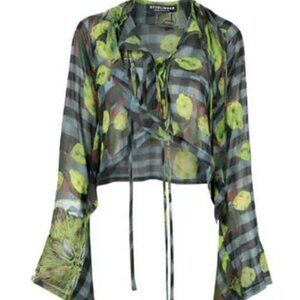 ISO Ottolinger Lemon Gingham Print Shirt